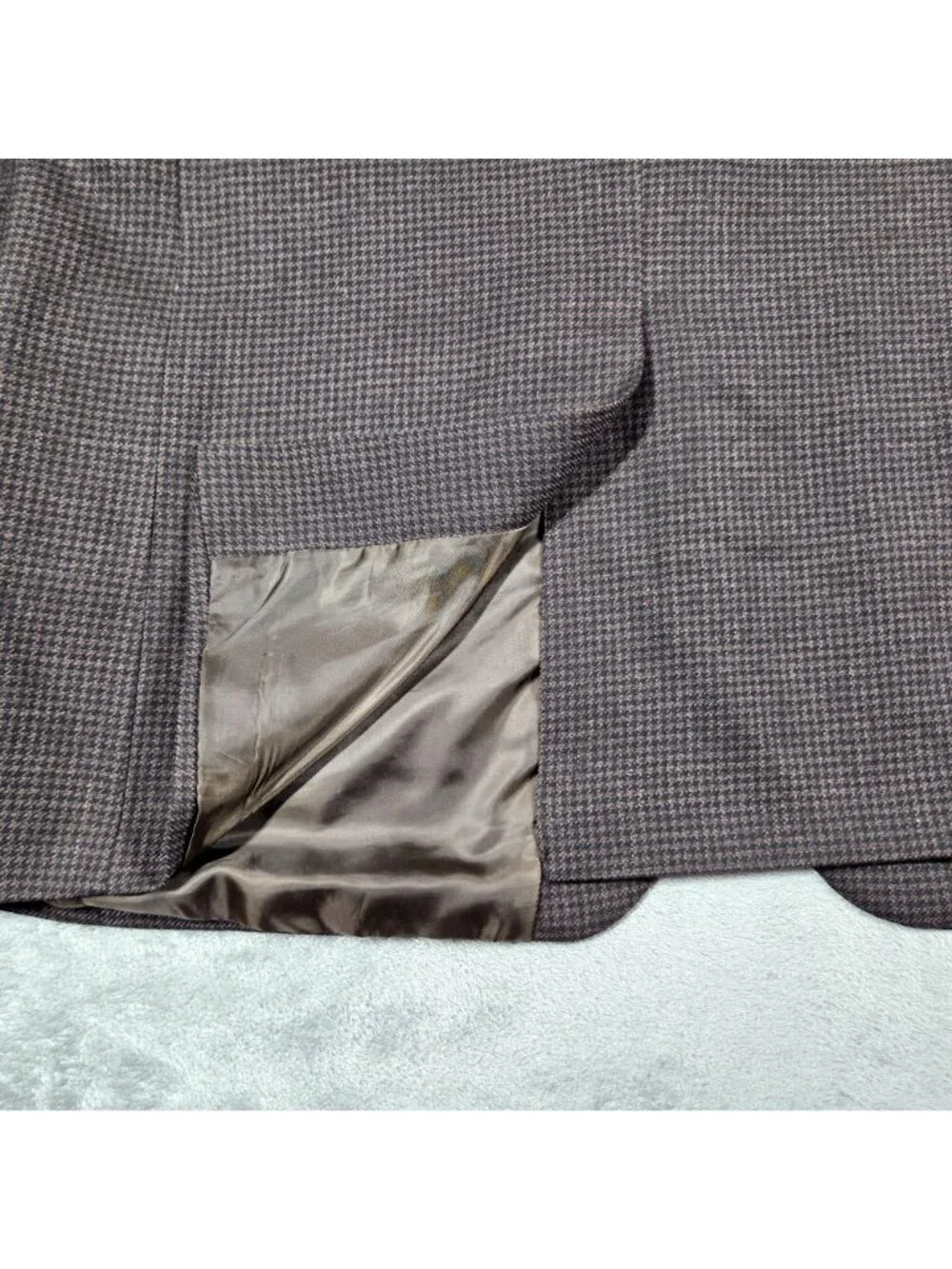 Lauren Ralph Lauren Sport Coat 48R Brown Houndstooth Office Preppy Blazer Jacket
